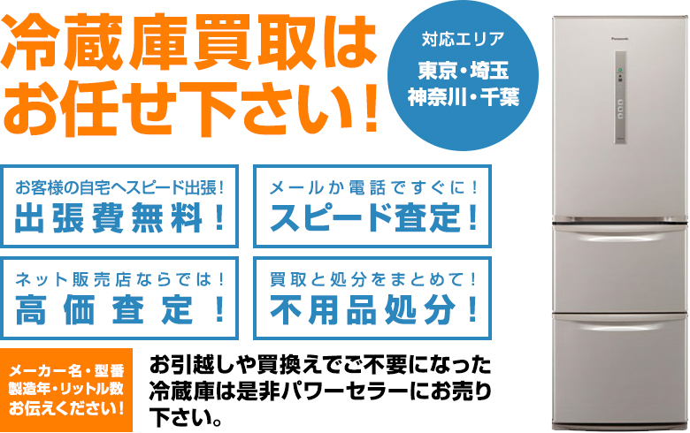 「冷蔵庫」の出張買取|東京・埼玉・神奈川・千葉のパワーセラー